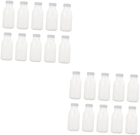 SUPVOX 20 Pcs Reusable Water Bottles with Clear Cups and Soda Straw Lid