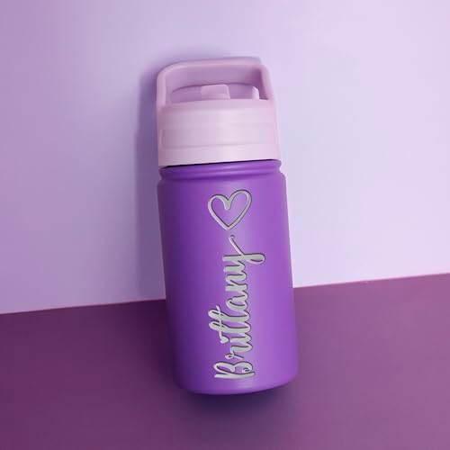 Customizable Kids Water Bottle - 12 oz Purple