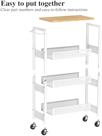 OKZEST 4-Tier Slim Storage Cart for Small Spaces