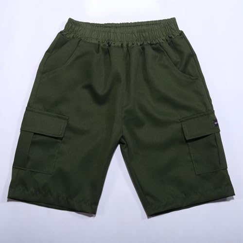 Boys Baggy Cargo Shorts with Flap Pockets and Letter Patches