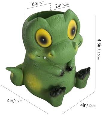 Cute Dinosaur Pen Holder - Unique Desk Organizer for Kids and Adults