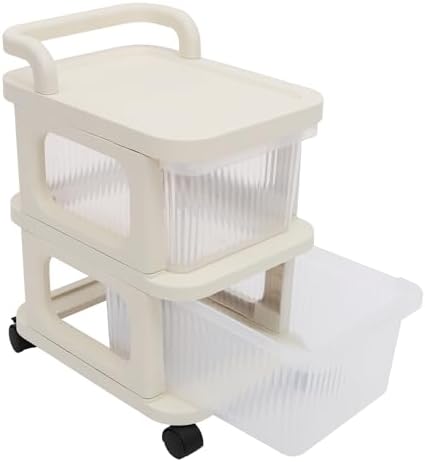 Sturdy Rolling Cart with 2 Drawers and 4 Wheels