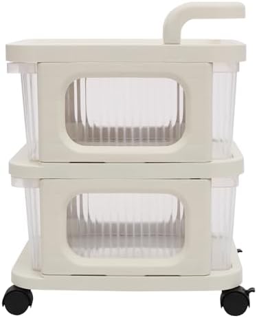 Sturdy Rolling Cart with 2 Drawers and 4 Wheels