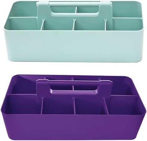 Enjoy Organizer 2 Pack Stackable Plastic Caddy with Handle