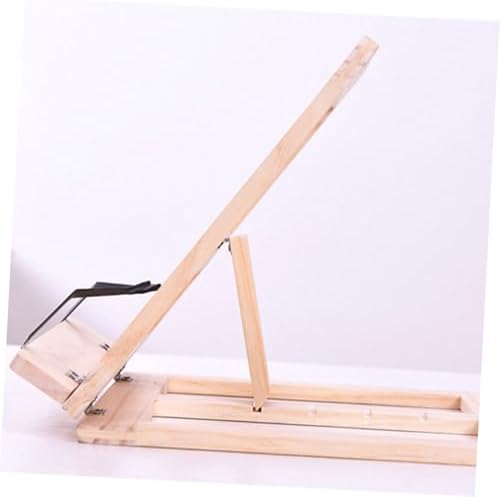 Foldable Book Stand - Wooden Beige Multi-Function Desk Organizer