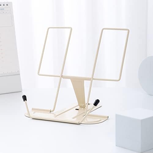 Adjustable Book Stand for Desk and Reading Sturdy Metal with Page Clips