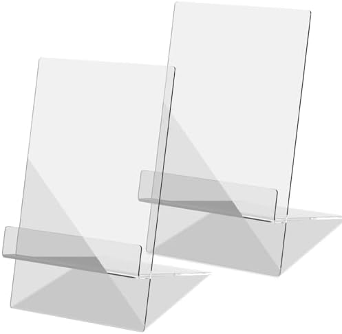 2Pcs Acrylic Cookbook Stand with Folding and Adjustable Design