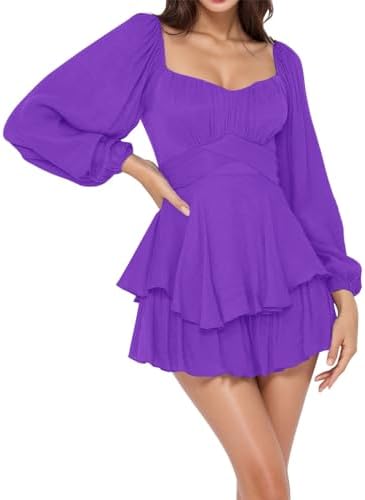 Chiffon Square Neck A Line Party Dress for Women