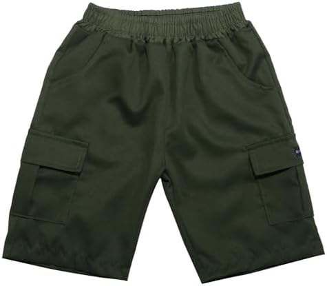 Boys Baggy Cargo Shorts with Flap Pockets and Letter Patches