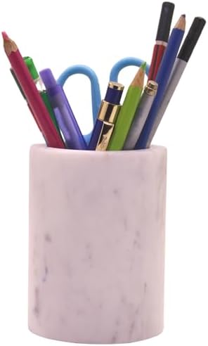 KC KULLICRAFT Marble Pencil Holder Stand for Desk and Home
