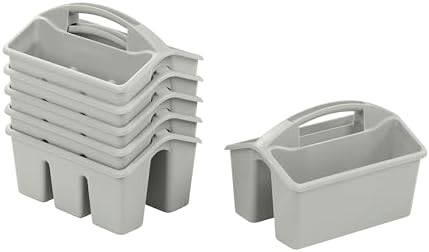 ECR4Kids 4-Compartment Storage Caddy Set Grey 6-Pack