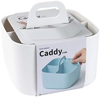 Blue Ginkgo Small Stackable Organizer Caddy - Square White