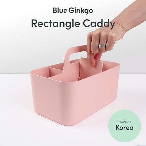 BLUE GINKGO Stackable Organizer Caddy Pink Rectangle