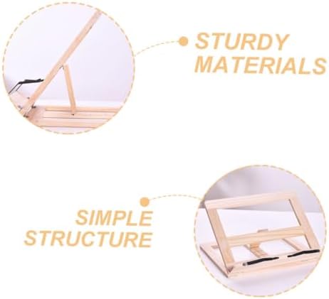 Foldable Book Stand - Wooden Beige Multi-Function Desk Organizer