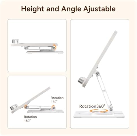 Greyeroier 360 Rotatable Book Stand with Adjustable Holder