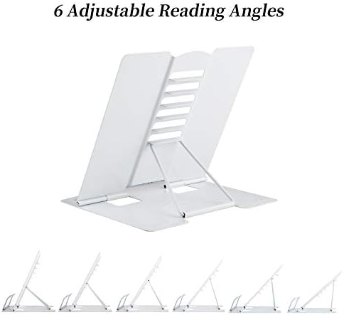 Blizzow Adjustable Metal Book Stand for Reading Durable and Foldable