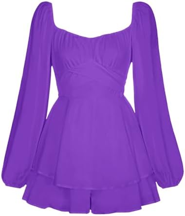 Chiffon Square Neck A Line Party Dress for Women