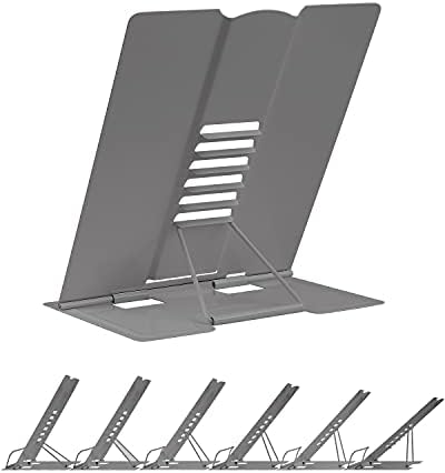 MSDADA Adjustable Book Stand for Desk Reading Grey
