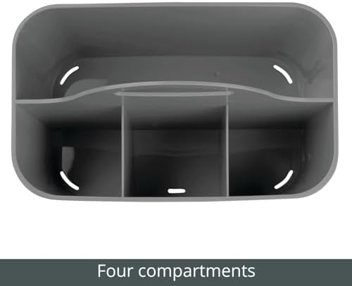 mDesign Plastic Storage Organizer 2 Pack - Dark Gray