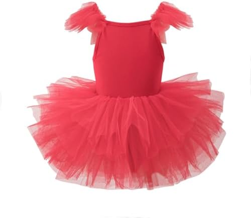 Beessbest Girls Tulle Leotard with Full Skirt Dance Costume
