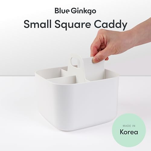Blue Ginkgo Small Stackable Organizer Caddy - Square White