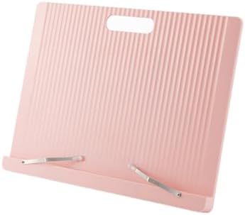 Adjustable Book Stand for Reading with 5 Positions and Page Clips Pink