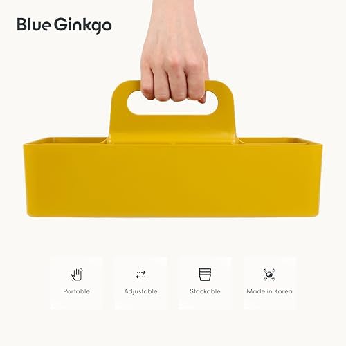 BLUE GINKGO Stackable Organizer Caddy Yellow Korean-Made