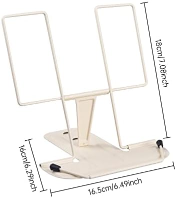 Adjustable Book Stand for Desk and Reading Sturdy Metal with Page Clips
