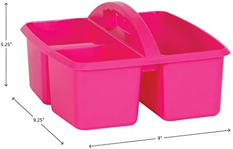 Pink 3-Compartment Storage Caddy 6-Pack for Classrooms