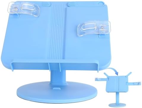 AssHMKIT Kids Book Stand with Page Clips and Foldable Design Blue