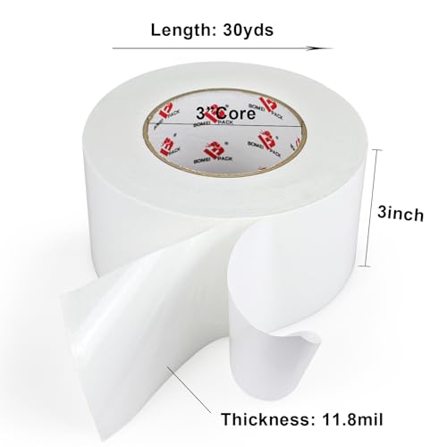 BOMEI PACK Carpet Tape 3 x 30 Yards Residue-Free Double Sided