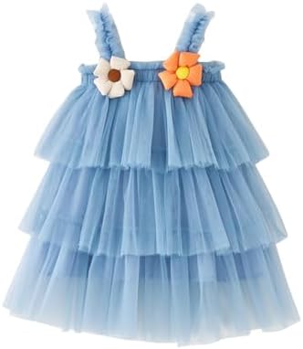 Toddler Girl Tulle Tutu Dress with 3D Flowers