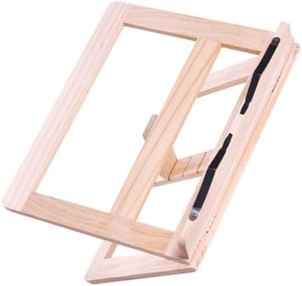 Foldable Book Stand - Wooden Beige Multi-Function Desk Organizer