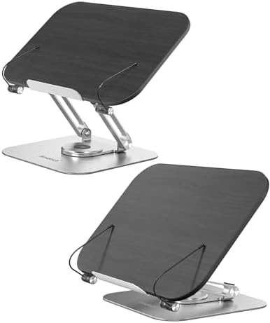 Adjustable Book Stand with 360 Rotating Base and Page Clips 1