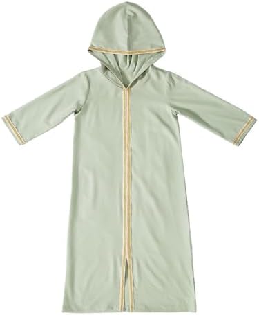Beessbest Muslim Dress for Girls Hooded Long Sleeve One-Piece Abaya