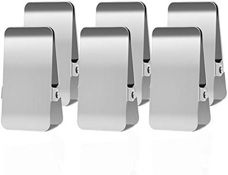 BURLIHOME Stainless Steel Chip Clips 6Pack for Paper Food Photo
