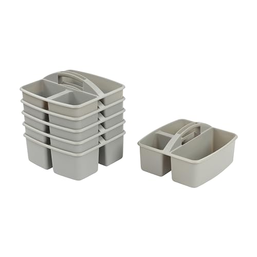 ECR4Kids 3-Compartment Storage Caddy Set 6-Pack Grey