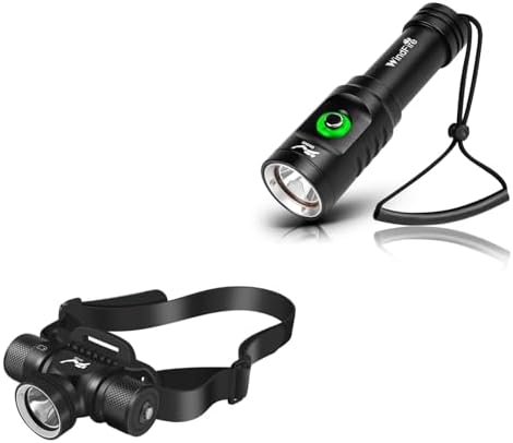 WINDFIRE Diving Light Headlamp with 3 Modes Waterproof 80m Flashlight