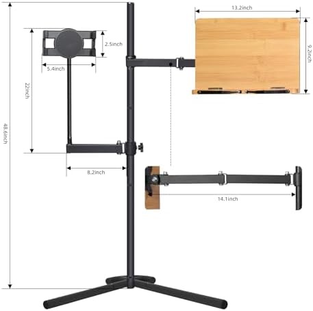Wishacc Adjustable Book Stand with Tablet Holder 1