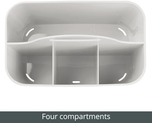 mDesign 2 Pack Light Gray Plastic Storage Tote with Handle