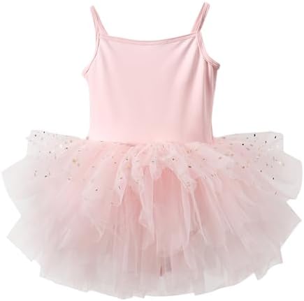 Toddler Girl Shiny Tulle Tutu Dress with Built-in Bra