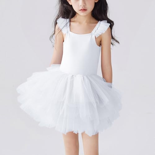 Tulle Ballet Leotard with Full Skirt for Girls