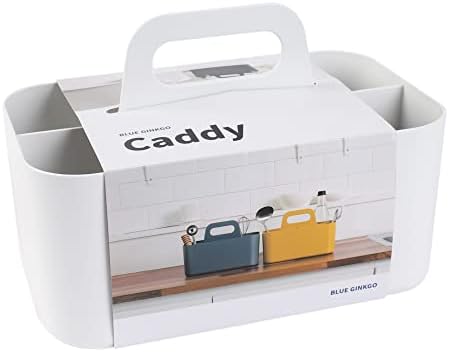 BLUE GINKGO Stackable Organizer Caddy White Rectangle