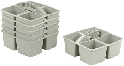 ECR4Kids 4-Compartment Storage Caddy Grey 6-Pack