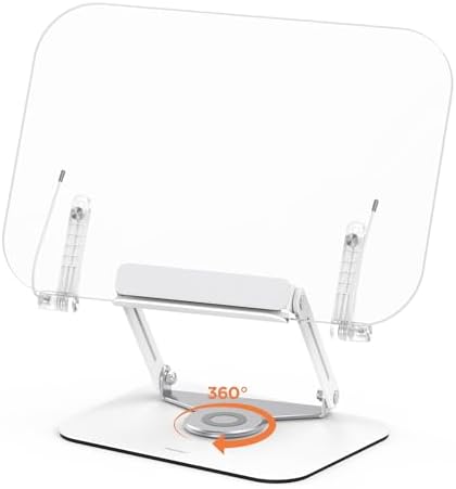 Mooas Adjustable Book Stand with 360 Rotating Base