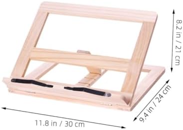 Foldable Book Stand - Wooden Beige Multi-Function Desk Organizer