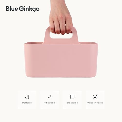 BLUE GINKGO Stackable Organizer Caddy Pink Rectangle