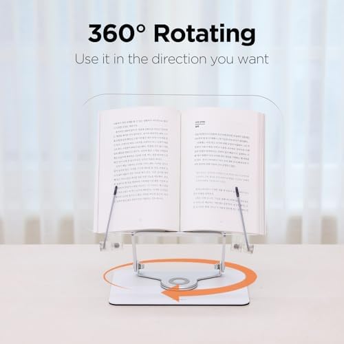 Mooas Adjustable Book Stand with 360 Rotating Base