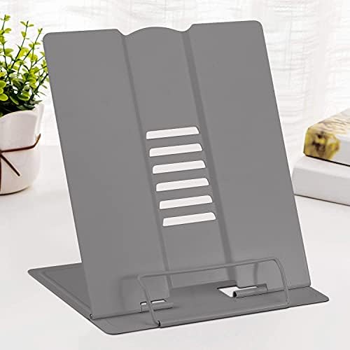 MSDADA Adjustable Book Stand for Desk Reading Grey
