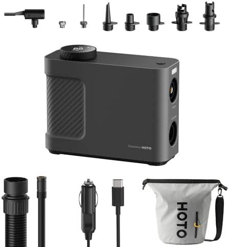 HOTO Air Pump Master 9 Modes 12V Car Adapter Cordless